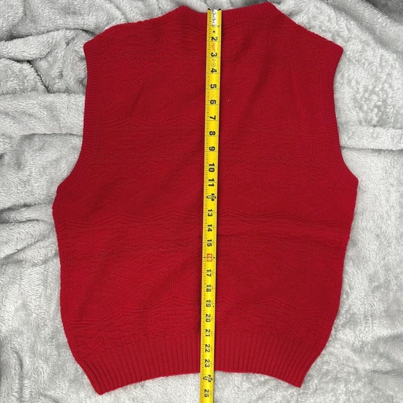 Vintage Red Pendleton Wool Textured Sweater Vest Knit Sleeveless Women's L - Picture 6 of 6